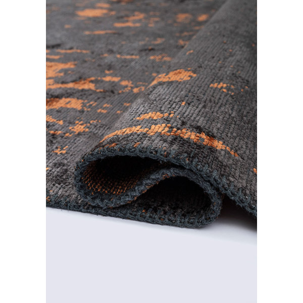 Williston Hazargrad Brick Abstract Cotton Machine Made Area Rug